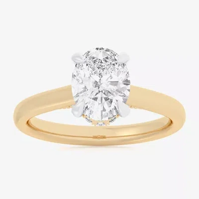 Modern Bride (g-h / Si1-si2) Womens 2 1/5 Ct. T.w. Lab Grown White Diamond 14k Gold Oval Engagement Ring In Yellow