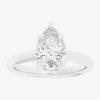 Modern Bride (g-h / Si1-si2) Womens 2 1/5 Ct. T.w. Lab Grown White Diamond 14k Gold Pear Engagement Ring In Silver