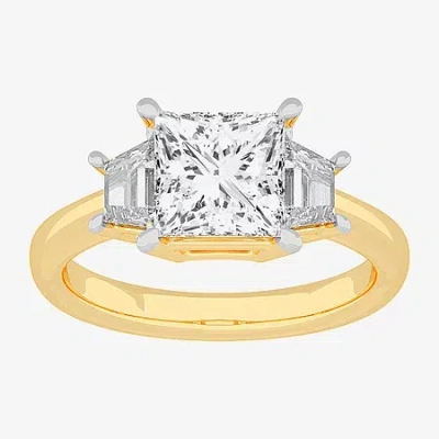 Modern Bride (g-h / Si1-si2) Womens 2 3/4 Ct. T.w. Lab Grown White Diamond 14k Gold 3-stone Engagement Ring