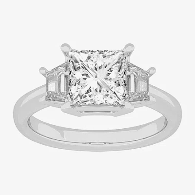 Modern Bride (g-h / Si1-si2) Womens 2 3/4 Ct. T.w. Lab Grown White Diamond 14k White Gold 3-stone Engagement Ring