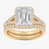 Modern Bride (g-h / Si1-si2) Womens 2 7/8 Ct. T.w. Lab Grown White Diamond 14k Gold Side Stone Halo Bridal Set In Gold