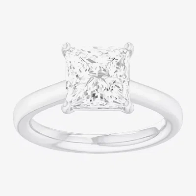 Modern Bride (g-h / Si1-si2) Womens 2 Ct. T.w. Lab Grown White Diamond 14k Gold Princess Solitaire Engagement Rin