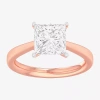 Modern Bride (g-h / Si1-si2) Womens 2 Ct. T.w. Lab Grown White Diamond 14k Gold Princess Solitaire Engagement Rin In Pink