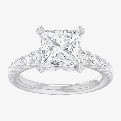 Modern Bride (g-h / Si1-si2) Womens 3 1/2 Ct. T.w Lab Grown White Diamond 14k Gold Side Stone Engagement Ring
