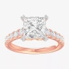 Modern Bride (g-h / Si1-si2) Womens 3 1/2 Ct. T.w Lab Grown White Diamond 14k Gold Side Stone Engagement Ring In Pink