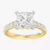 Modern Bride (g-h / Si1-si2) Womens 3 1/2 Ct. T.w Lab Grown White Diamond 14k Gold Side Stone Engagement Ring In Yellow