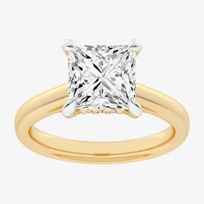 Modern Bride (g-h / Si1-si2) Womens 3 1/4 Ct. T.w. Lab Grown White Diamond 14k Gold Solitaire Engagement Ring In Transparent