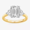 Modern Bride (g-h / Si1-si2) Womens 3 3/4 Ct. T.w. Lab Grown White Diamond 14k Gold 3-stone Engagement Ring In Transparent