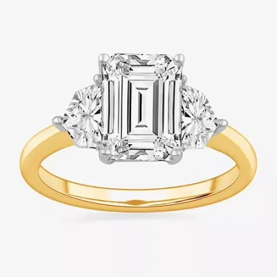 Modern Bride (g-h / Si1-si2) Womens 3 3/4 Ct. T.w. Lab Grown White Diamond 14k Gold 3-stone Engagement Ring In Transparent