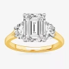 Modern Bride (g-h / Si1-si2) Womens 3 3/4 Ct. T.w. Lab Grown White Diamond 14k Gold 3-stone Engagement Ring In Transparent