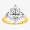 Modern Bride (g-h / Si1-si2) Womens 3 3/4 Ct. T.w. Lab Grown White Diamond 14k Gold Marquise 3-stone Engagement R In Gold