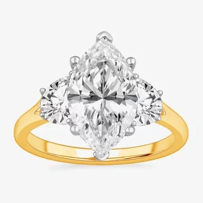 Modern Bride (g-h / Si1-si2) Womens 3 3/4 Ct. T.w. Lab Grown White Diamond 14k Gold Marquise 3-stone Engagement R