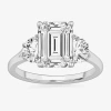 Modern Bride (g-h / Si1-si2) Womens 3 3/4 Ct. T.w. Lab Grown White Diamond 14k White Gold 3-stone Engagement Ring In Silver