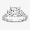Modern Bride (g-h / Si1-si2) Womens 3 3/4 Ct. T.w. Lab Grown White Diamond 14k White Gold 3-stone Engagement Ring In White