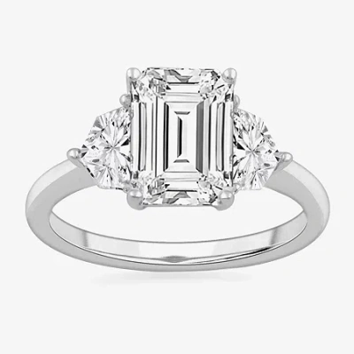 Modern Bride (g-h / Si1-si2) Womens 3 3/4 Ct. T.w. Lab Grown White Diamond 14k White Gold 3-stone Engagement Ring
