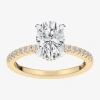 Modern Bride (g-h / Si1-si2 Womens 4 1/4 Ct. T.w. Lab Grown White Diamond 14k Gold Oval Side Stone Engagement Rin In Gold