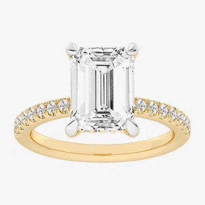 Modern Bride (g-h / Si1-si2 Womens 4 1/4 Ct. T.w. Lab Grown White Diamond 14k Gold Side Stone Engagement Ring In Transparent