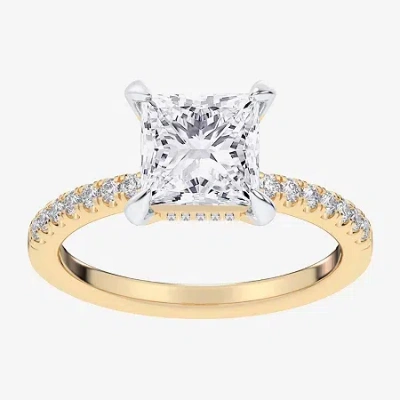 Modern Bride (g-h / Si1-si2 Womens 4 1/4 Ct. T.w. Lab Grown White Diamond 14k Gold Side Stone Engagement Ring In Transparent