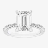 Modern Bride (g-h / Si1-si2 Womens 4 1/4 Ct. T.w. Lab Grown White Diamond 14k White Gold Side Stone Engagement Ri In Silver