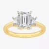 Modern Bride (g-h / Si1-si2) Womens 4 Ct. T.w. Lab Grown White Diamond 14k Gold 3-stone Engagement Ring In Gold