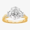 Modern Bride (g-h / Si1-si2) Womens 4 Ct. T.w. Lab Grown White Diamond 14k Gold Oval Side Stone Engagement Ring In Gold