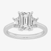 Modern Bride (g-h / Si1-si2) Womens 4 Ct. T.w. Lab Grown White Diamond 14k White Gold 3-stone Engagement Ring In White