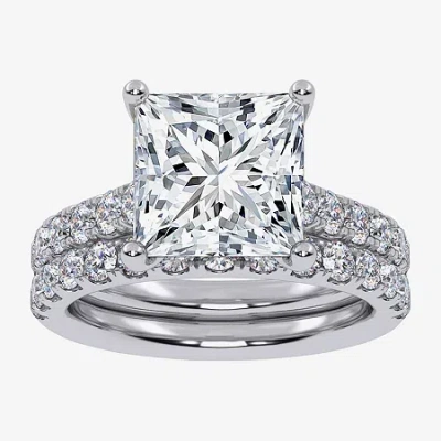 Modern Bride (g-h / Si1-si2) Womens 4 Ct. T.w. Lab Grown White Diamond 14k White Gold Side Stone Bridal Set