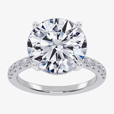Modern Bride (g-h / Si1-si2) Womens 5 1/2 Ct. T.w. Lab Grown White Diamond 14k White Gold Round Side Stone Engage In Silver