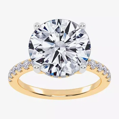 Modern Bride (g-h / Si1-si2) Womens 5 1/2 Ct. T.w. Lab Grown White Diamond 14k White Gold Round Side Stone Engage