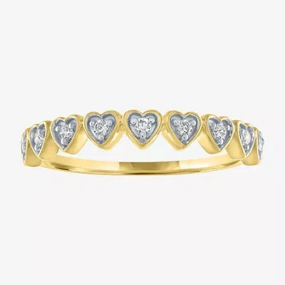 Modern Bride (g-h / Si2-i1) Womens 1/10 Ct. T.w. Lab Grown White Diamond 10k White Gold Heart Band