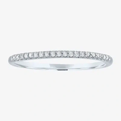 Modern Bride (g-h / Si2-i1) Womens 1/10 Ct. T.w. Lab Grown White Diamond 10k White Gold Wedding Band
