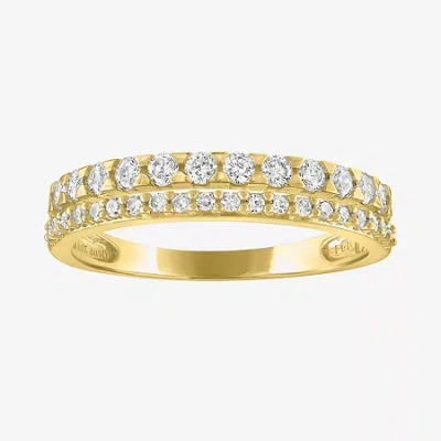 Modern Bride (g-h / Si2-i1) Womens 1/2 Ct. T.w. Lab Grown White Diamond 10k Gold Delicate Band In Transparent