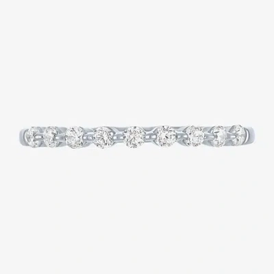 Modern Bride (g-h / Si2-i1) Womens 1/2 Ct. T.w. Lab Grown White Diamond 10k White Gold Wedding Band In Metallic