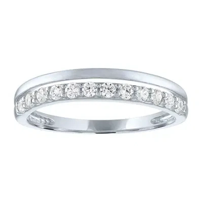 Modern Bride (g-h / Si2-i1) Womens 1/4 Ct. T.w. Lab Grown White Diamond 10k White Gold Wedding Band In Metallic