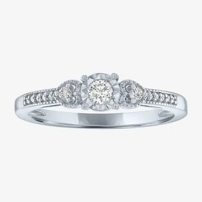 Modern Bride (g-h / Si2-i1) Womens 1/6 Ct. T.w. Lab Grown White Diamond Sterling Silver Heart Promise Ring