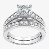 Modern Bride (g-h / Si2-i1) Womens 2 1/2 Ct. T.w. Lab Grown White Diamond 10k White Gold Side Stone Bridal Set In Silver