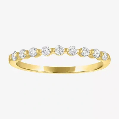 Modern Bride (g-h / Si2-i1) Womens 2mm 1/4 Ct. T.w. Lab Grown White Diamond 10k Gold Wedding Band