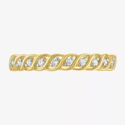 Modern Bride (g-h / Si2-i1) Womens 3.5mm 1/10 Ct. T.w. Lab Grown White Diamond 10k Gold Wedding Band