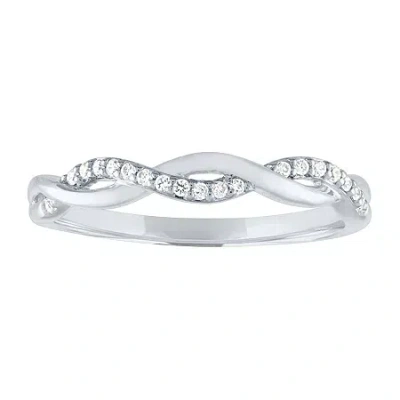 Modern Bride (g-h / Si2-i1) Womens 3mm 1/10 Ct. T.w. Lab Grown White Diamond 10k Gold Wedding Band In Metallic