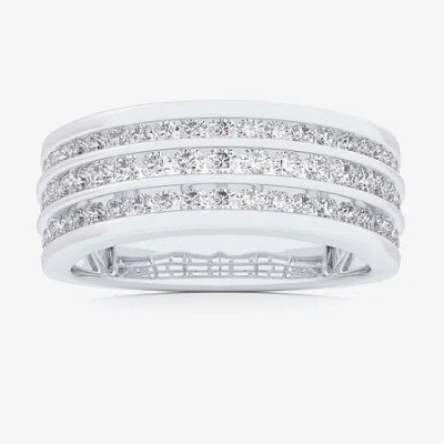 Modern Bride (g-h / Vs1-vs2) Womens 1 Ct. T.w. Lab Grown White Diamond 10k Gold Anniversary Band In Metallic