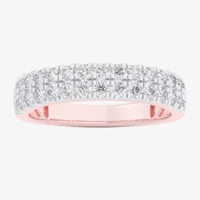 Modern Bride (g-h / Vs1-vs2) Womens 4mm 3/4 Ct. T.w. Lab Grown White Diamond 10k White Gold Anniversary Band In Metallic