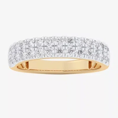 Modern Bride (g-h / Vs1-vs2) Womens 4mm 3/4 Ct. T.w. Lab Grown White Diamond 10k White Gold Anniversary Band