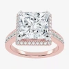 Modern Bride (g-h / Vs2-si1) Womens 3 1/2 Ct. T.w Lab Grown White Diamond 14k Gold Side Stone Halo Engagement Rin In Pink