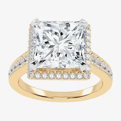 Modern Bride (g-h / Vs2-si1) Womens 3 1/2 Ct. T.w Lab Grown White Diamond 14k Gold Side Stone Halo Engagement Rin