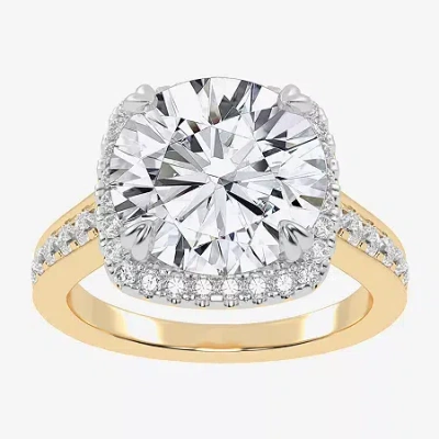 Modern Bride (g-h / Vs2-si1) Womens 3 1/2 Ct. T.w Lab Grown White Diamond 14k Gold Side Stone Halo Engagement Rin