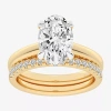 Modern Bride (g-h / Vs2-si1) Womens 3 1/2 Ct. T.w Lab Grown White Diamond 14k White Gold Oval Solitaire Bridal Se In Yellow