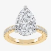 Modern Bride (g-h / Vs2-si1) Womens 3 1/2 Ct. T.w Lab Grown White Diamond 14k White Gold Pear Side Stone Engageme In Gold
