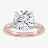 Modern Bride (g-h / Vs2-si1) Womens 3 1/2 Ct. T.w Lab Grown White Diamond 14k White Gold Round Side Stone Engagem In Pink