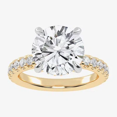 Modern Bride (g-h / Vs2-si1) Womens 3 1/2 Ct. T.w Lab Grown White Diamond 14k White Gold Round Side Stone Engagem