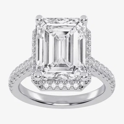 Modern Bride (g-h / Vs2-si1) Womens 3 1/2 Ct. T.w Lab Grown White Diamond 14k White Gold Side Stone Halo Engageme
